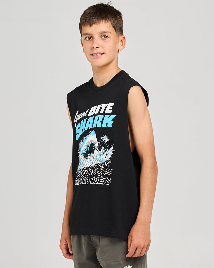 Mad Hueys Great Bite Shark Muscle Tee Black