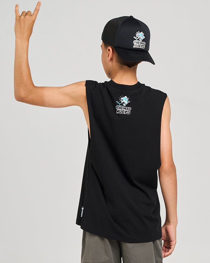 Mad Hueys Great Bite Shark Muscle Tee Black