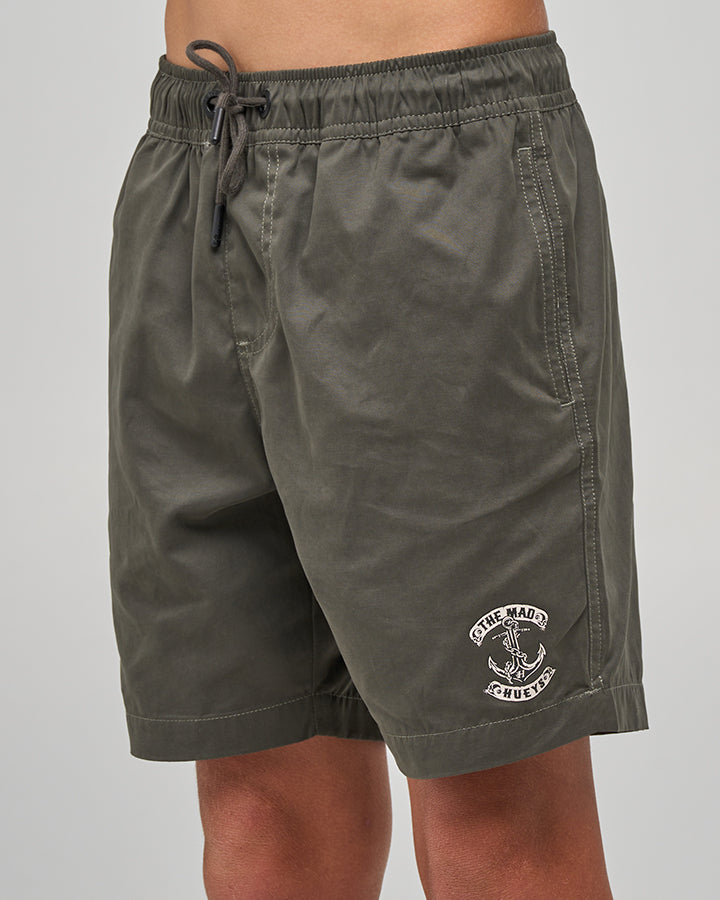 Mad Hueys Skull Anchor Swim Volley Short Charcoal