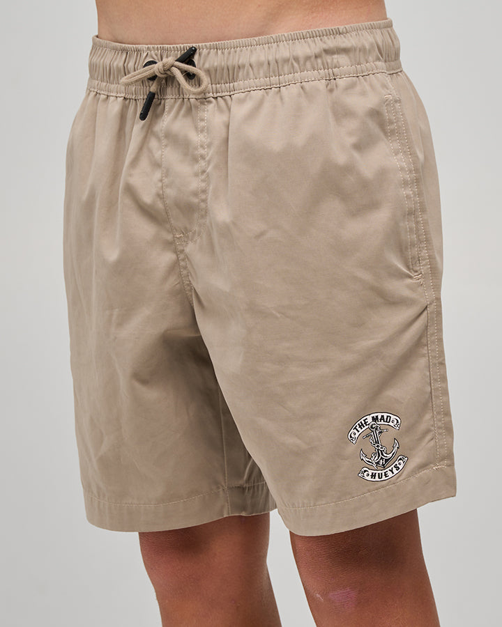 Mad Hueys Skull Anchor Swim Volley Short Taupe
