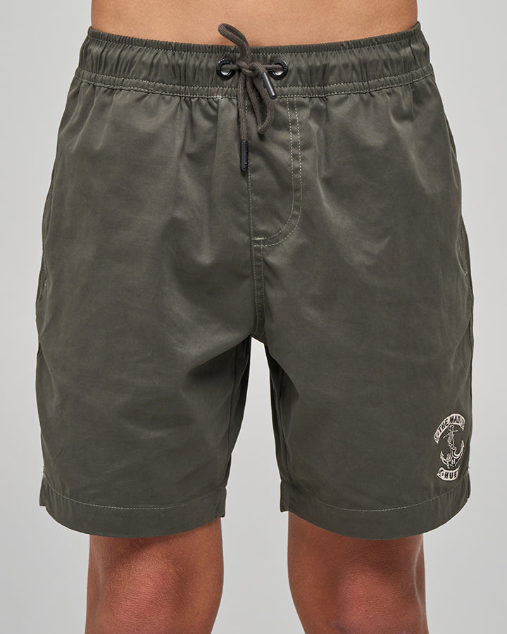 Mad Hueys Skull Anchor Swim Volley Short Charcoal