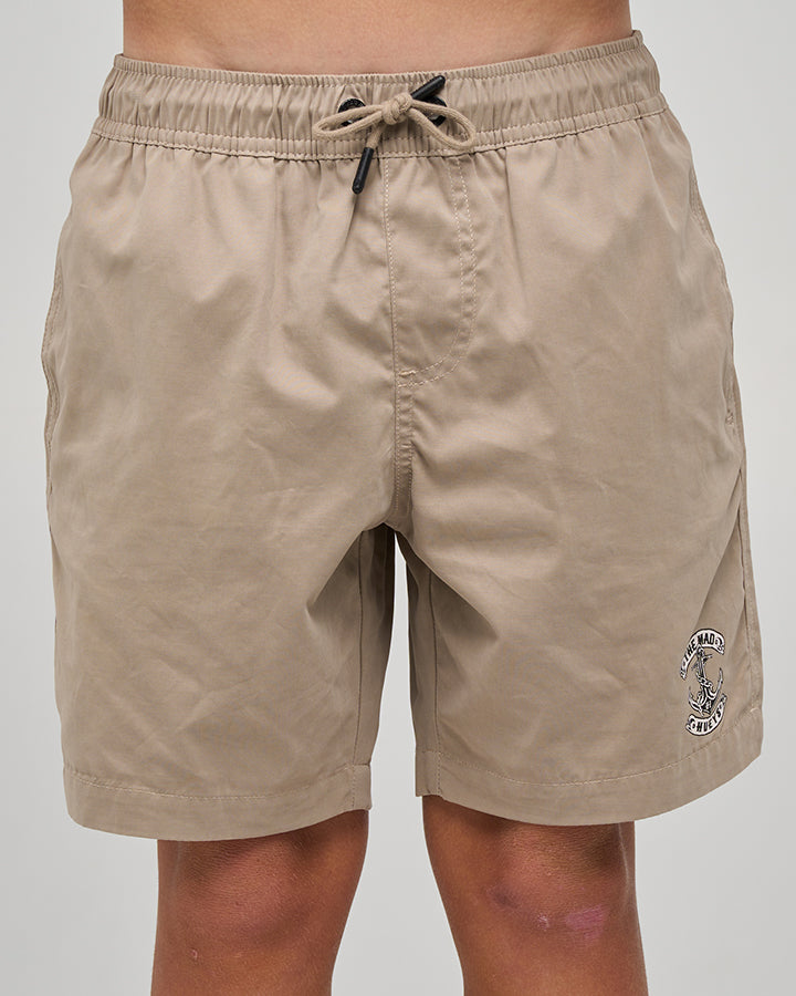 Mad Hueys Skull Anchor Swim Volley Short Taupe