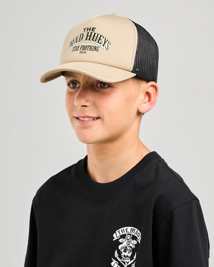Mad Hueys Stay Frothin Foam Trucker Cap Tan