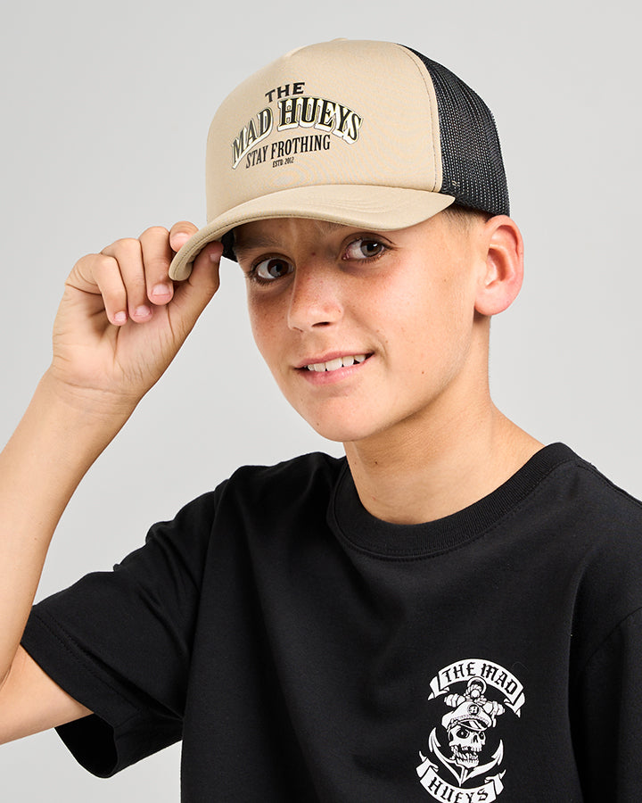 Mad Hueys Stay Frothin Foam Trucker Cap Tan