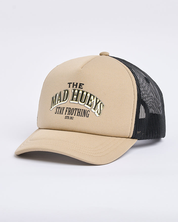 Mad Hueys Stay Frothin Foam Trucker Cap Tan