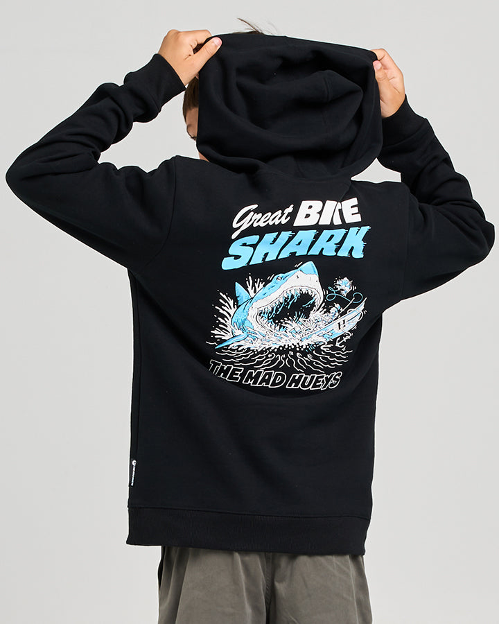 Mad Hueys Great Bite Shark Hooded Pullover Black