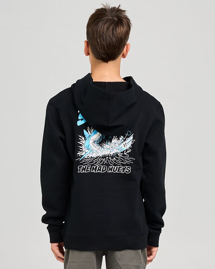 Mad Hueys Great Bite Shark Hooded Pullover Black