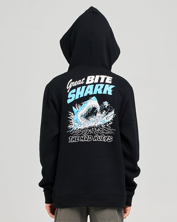 Mad Hueys Great Bite Shark Hooded Pullover Black