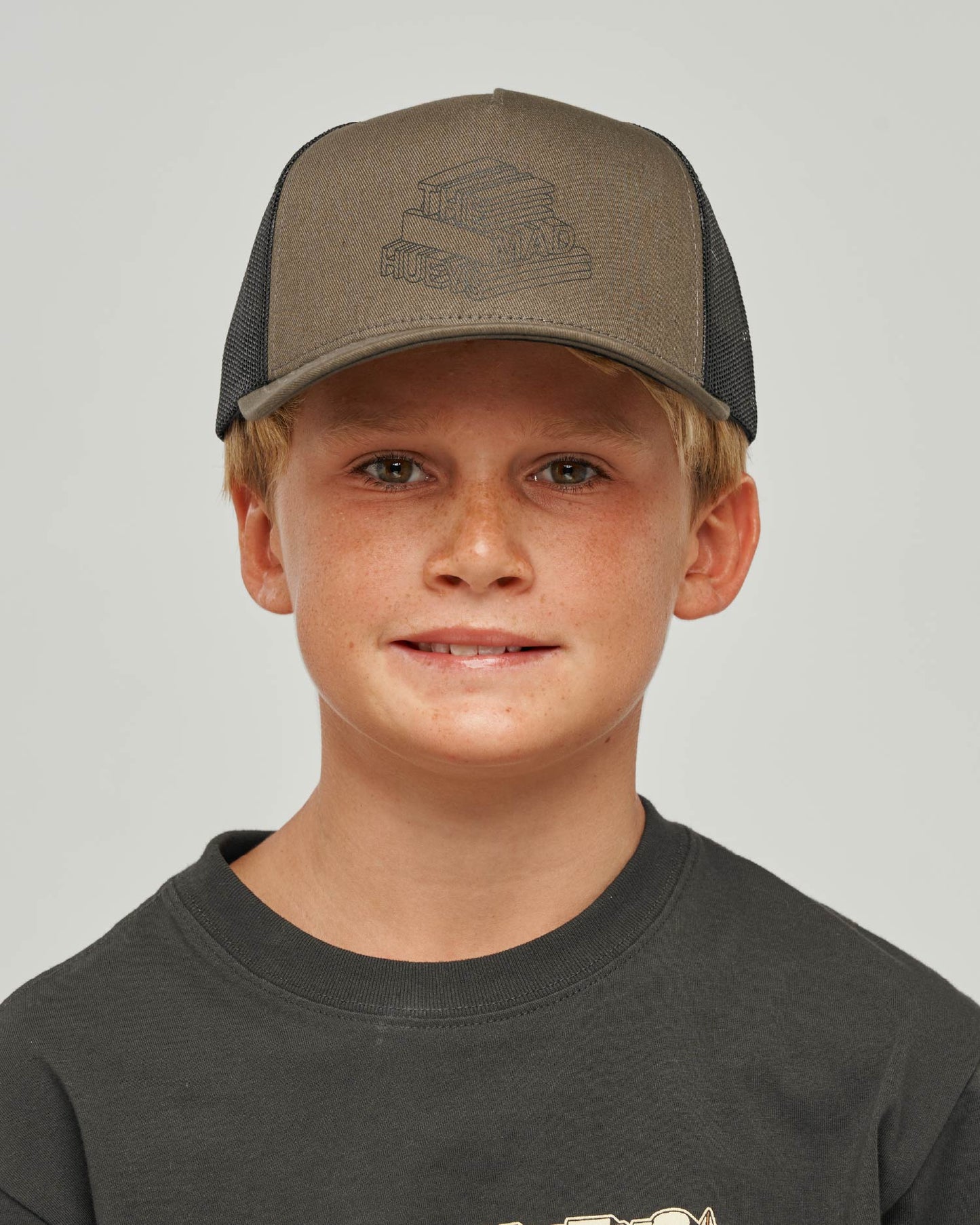 Mad Hueys Letter Twill Trucker Cap Olive