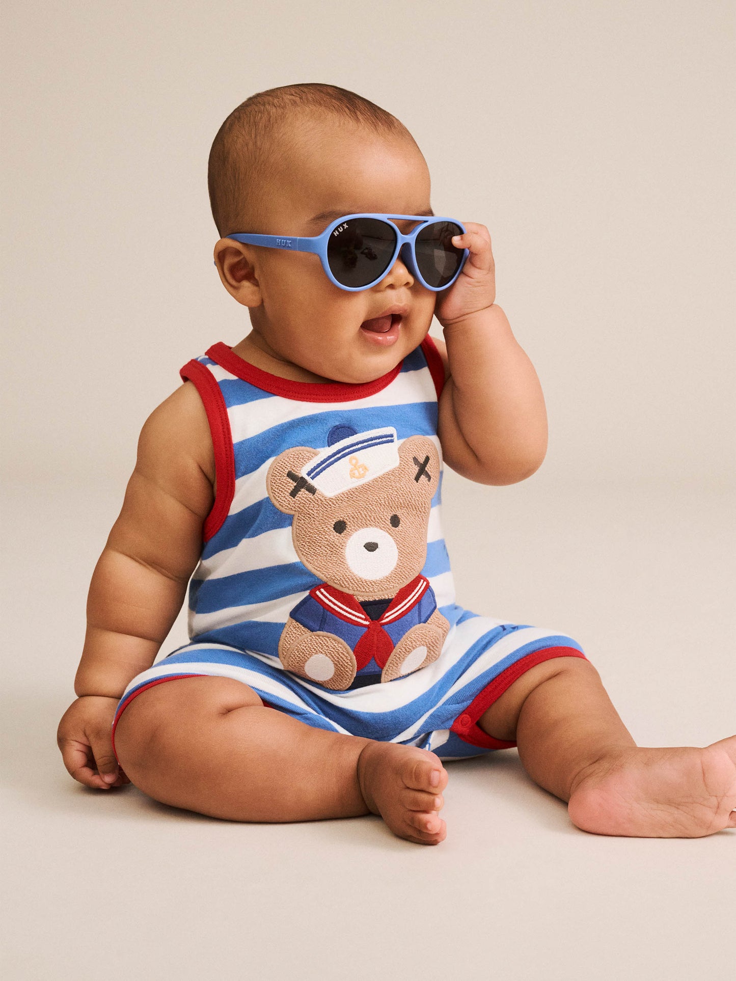Huxbaby Nautical Stripe Sitting Hux Romper