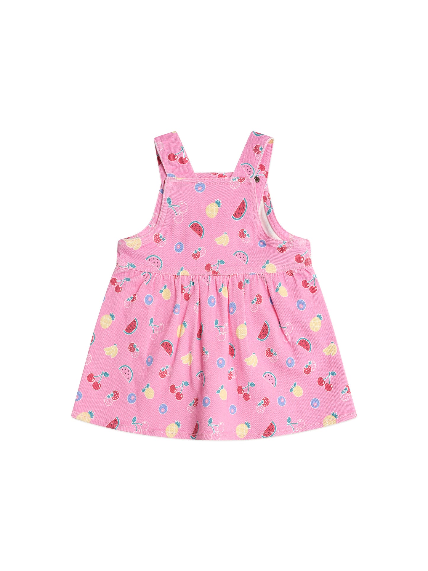 Huxbaby Pink Fruit Emoji Pinafore Dress