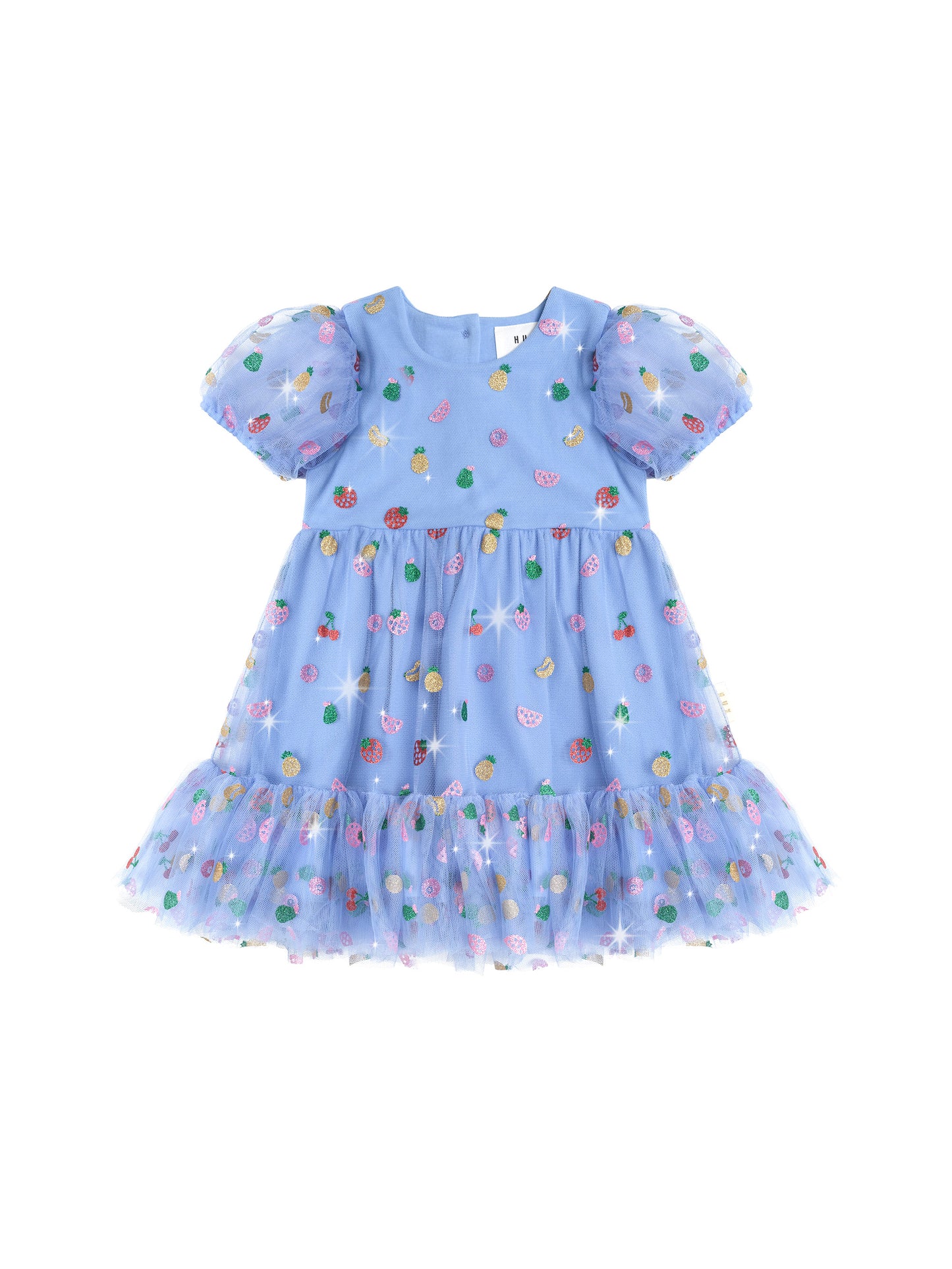 Huxbaby Fruit Salad Puff Sleeve Tulle Dress