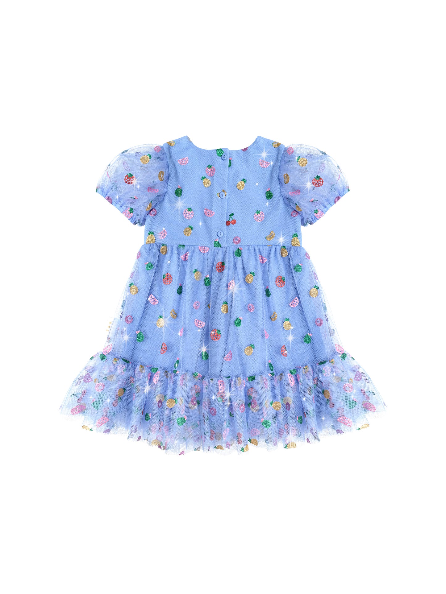Huxbaby Fruit Salad Puff Sleeve Tulle Dress