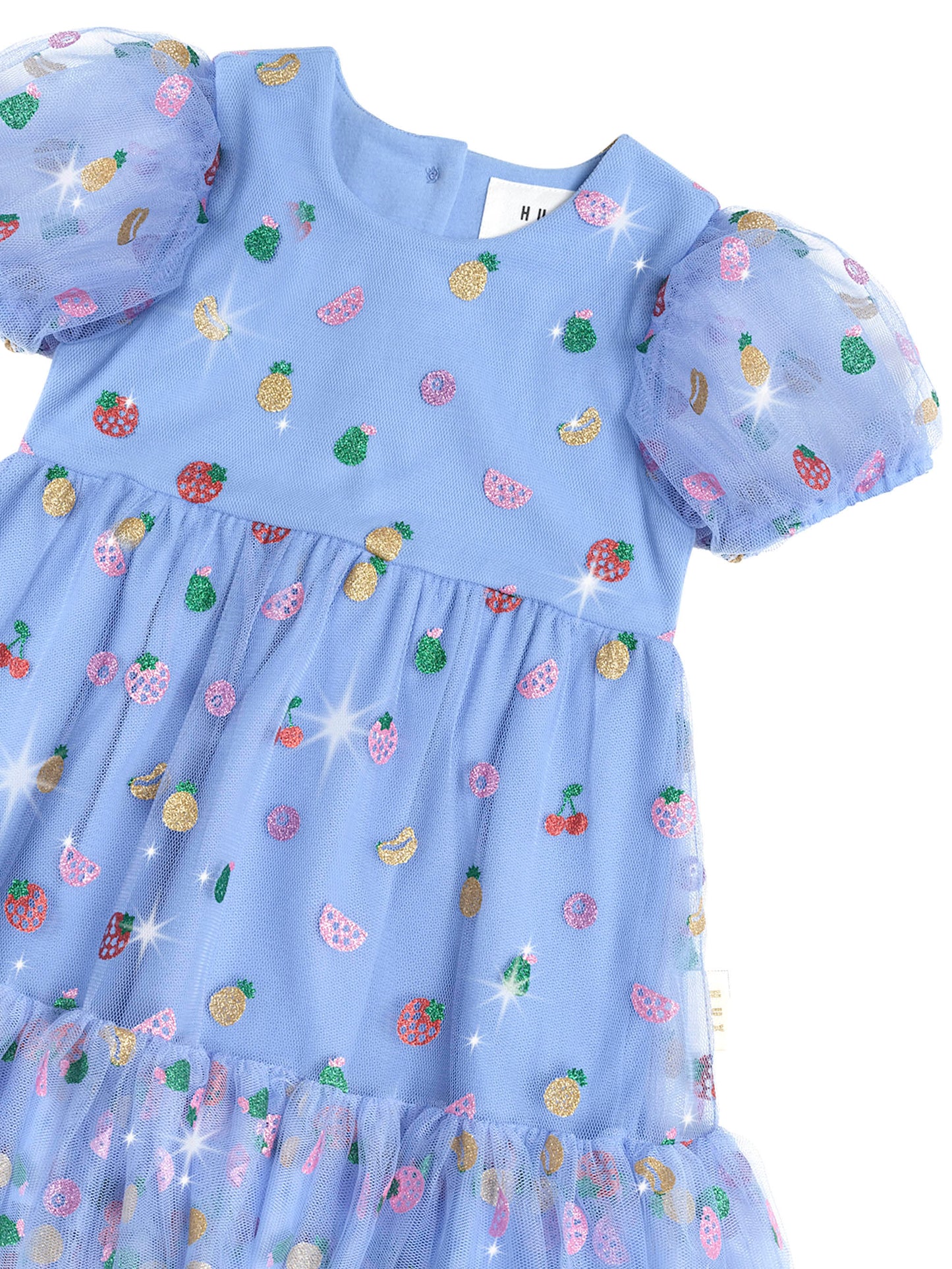 Huxbaby Fruit Salad Puff Sleeve Tulle Dress