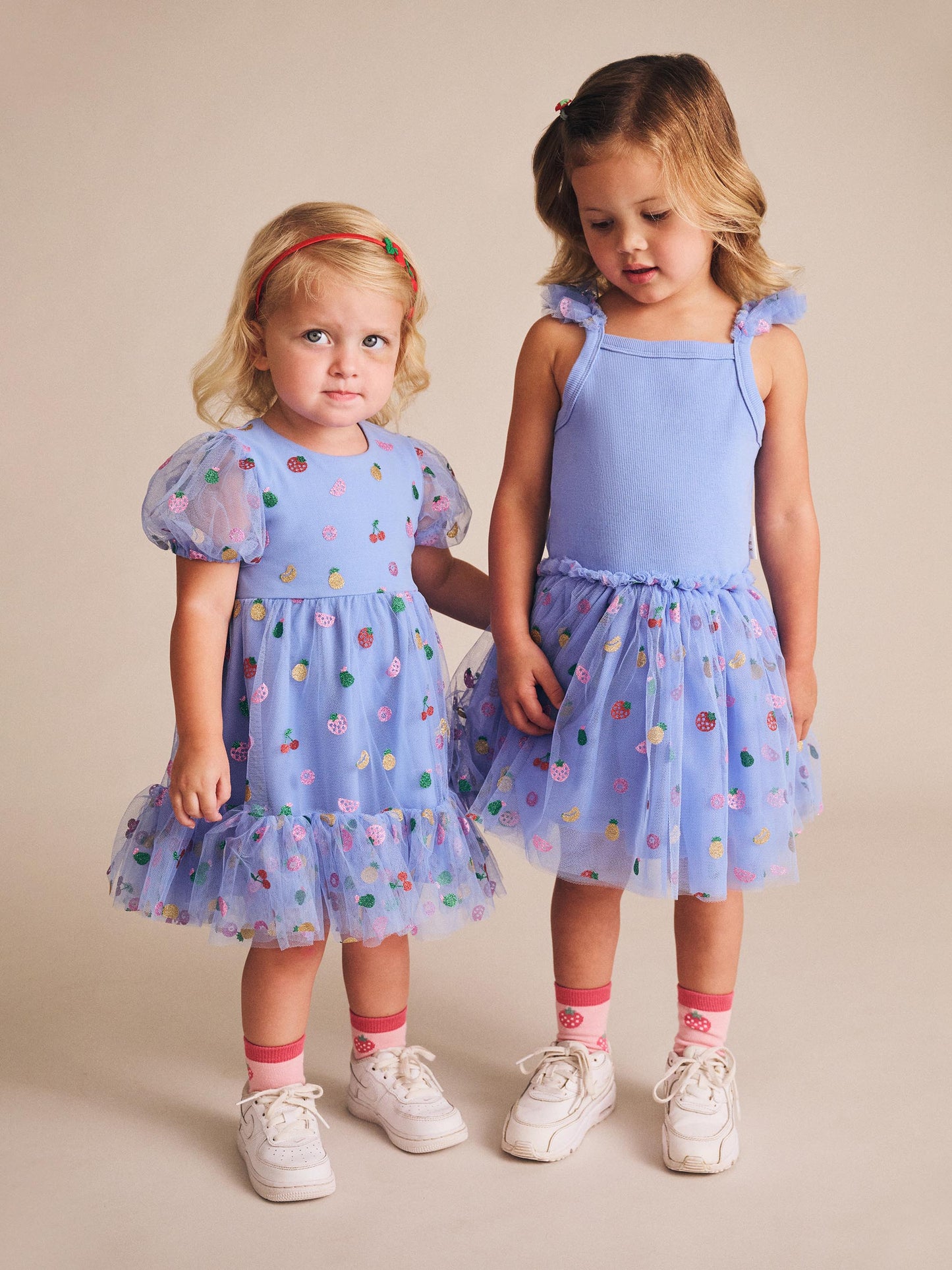 Huxbaby Fruit Salad Puff Sleeve Tulle Dress
