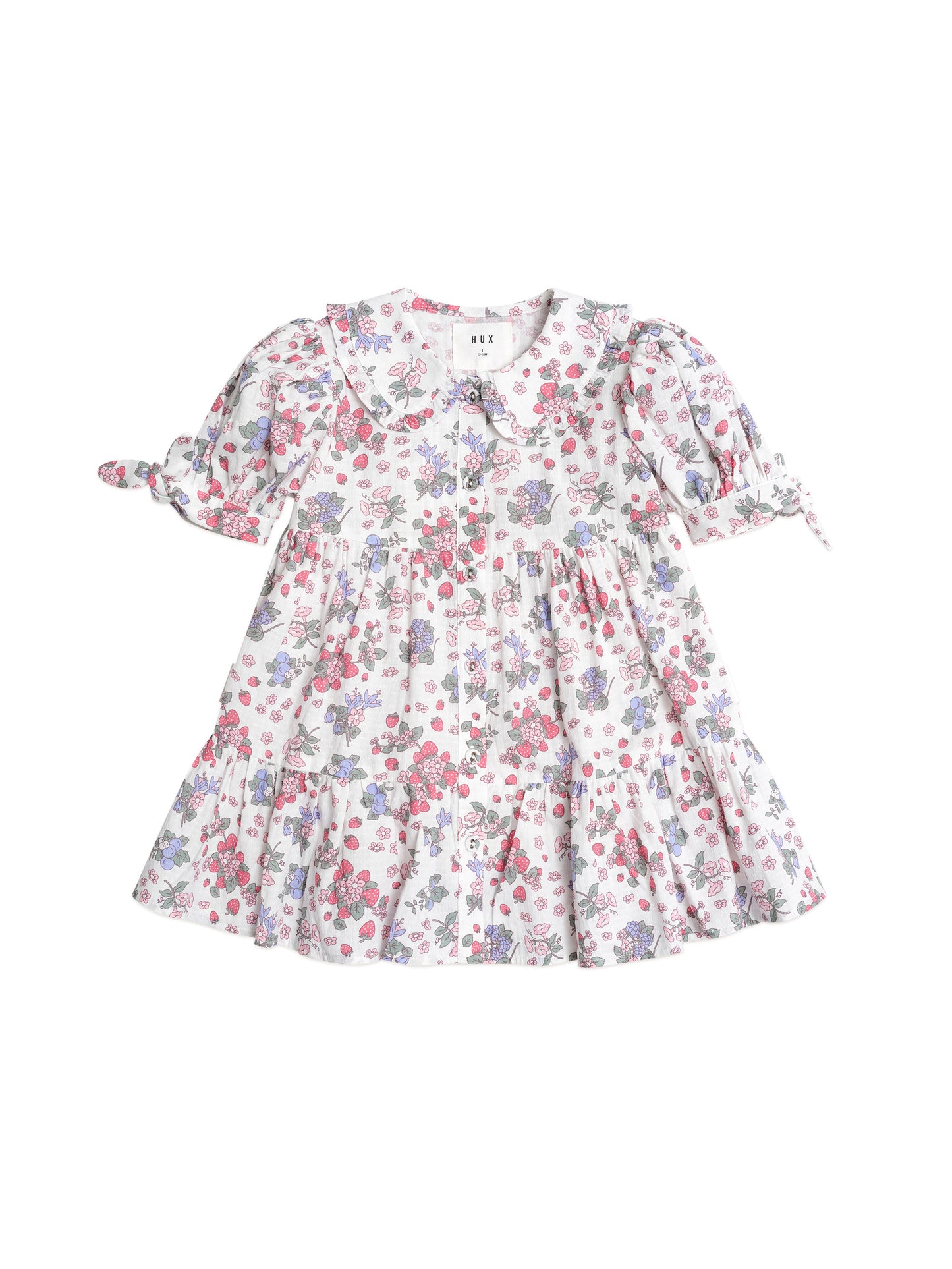 Huxbaby Stawberry Garden Tiered Smock Dress