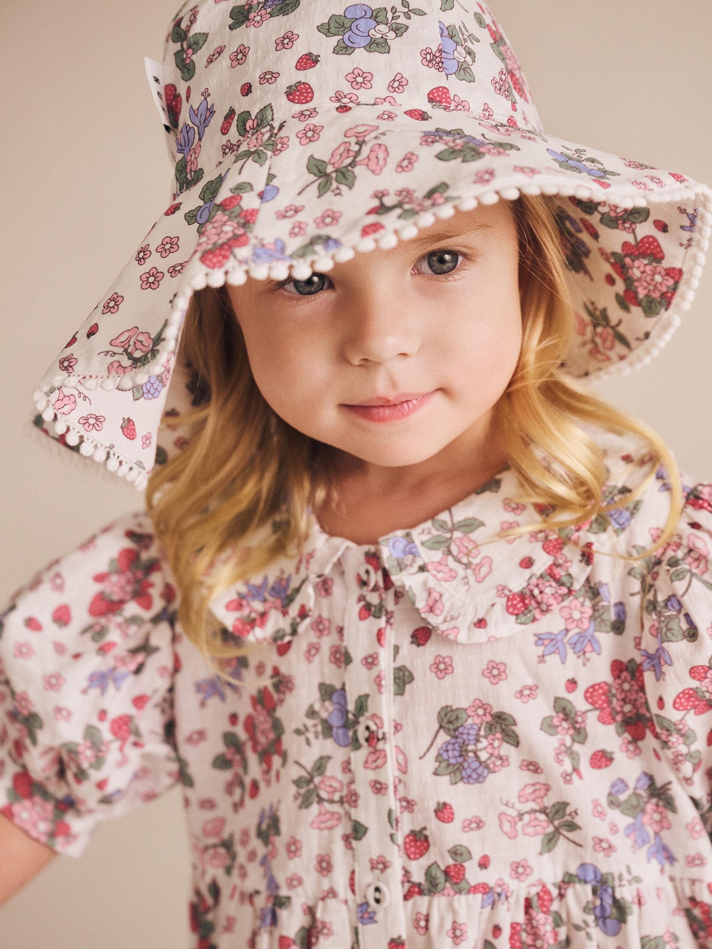 Huxbaby Stawberry Garden Tiered Smock Dress