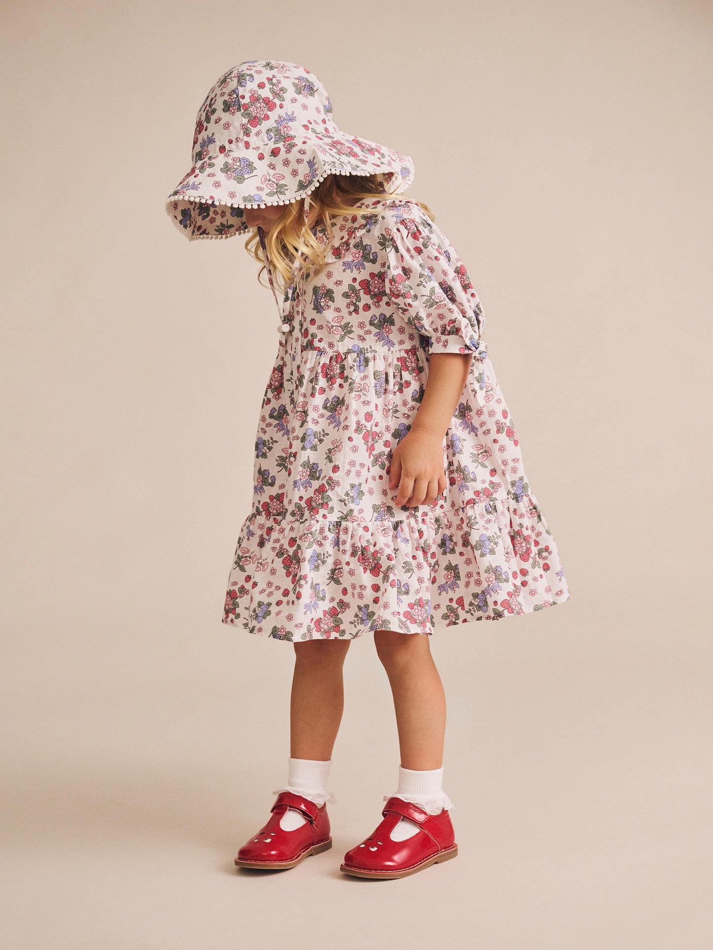 Huxbaby Stawberry Garden Tiered Smock Dress