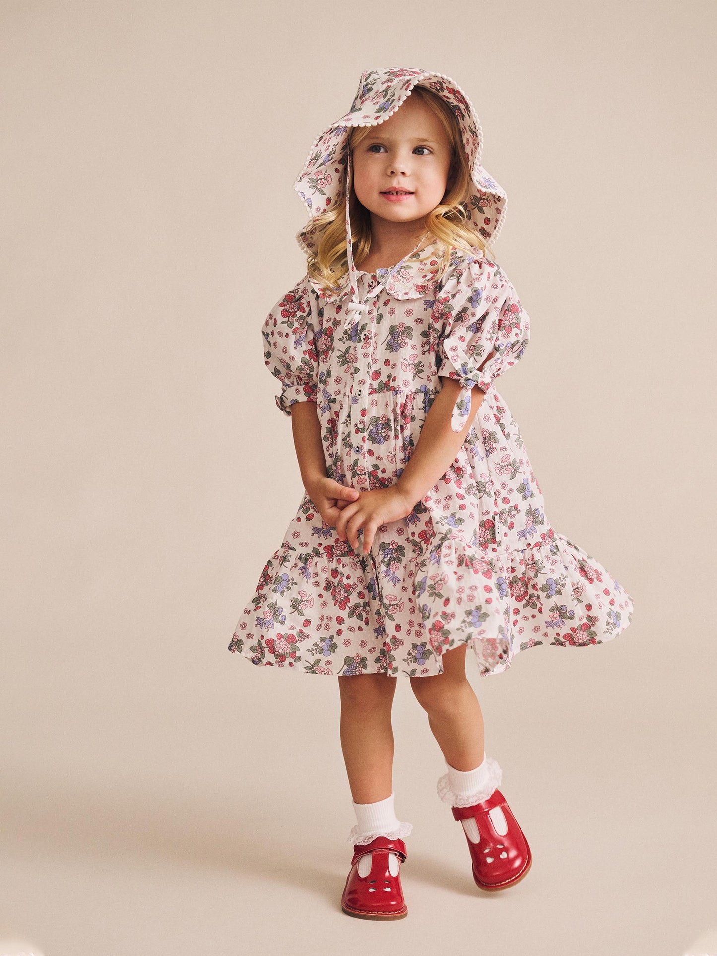 Huxbaby Stawberry Garden Tiered Smock Dress
