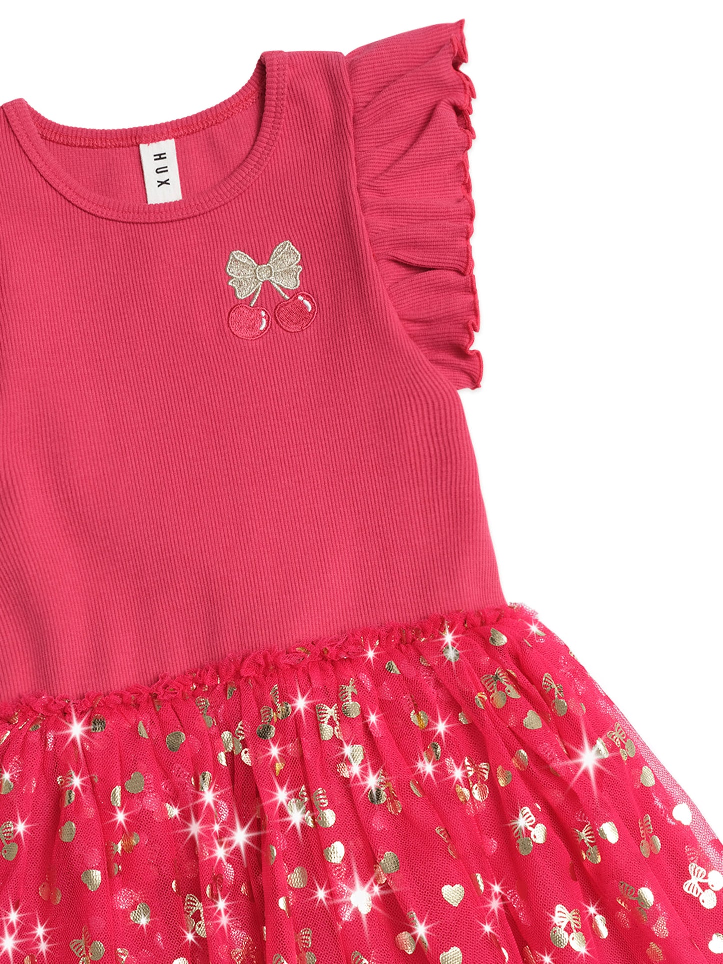 Huxbaby Golden Cherry Pie Rib Tulle Dress