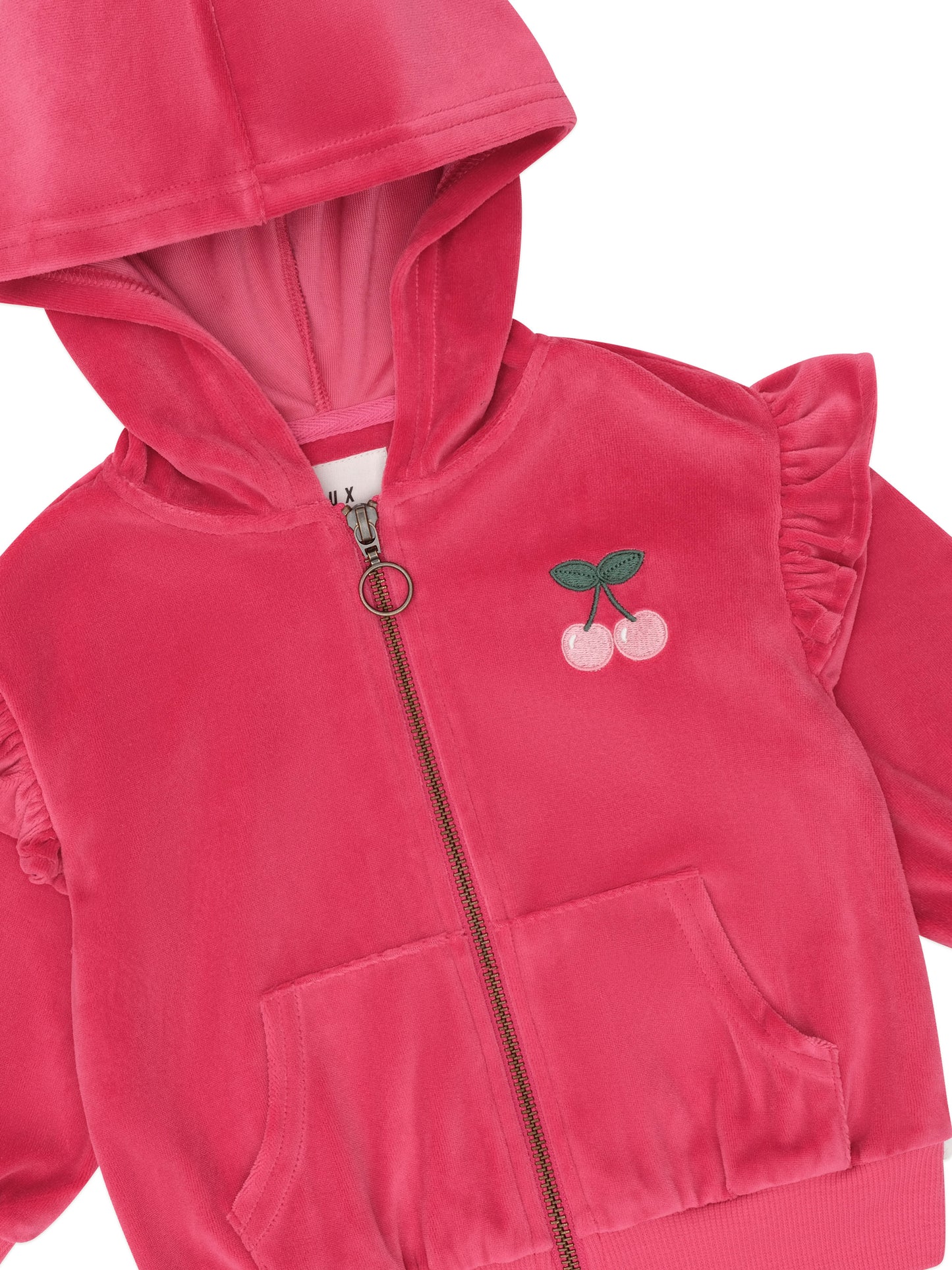 Huxbaby Very Cherry Velour Zip Hoodie