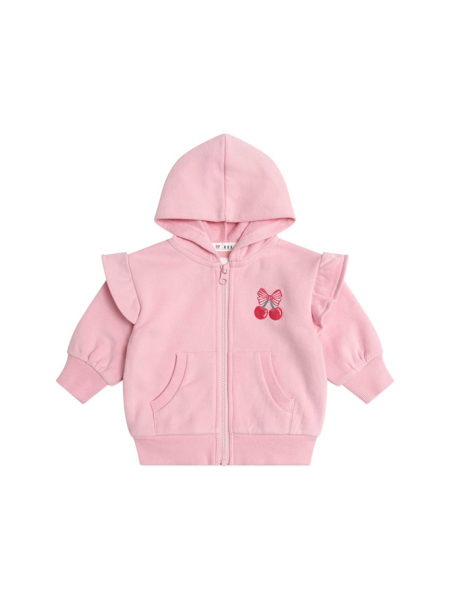 Huxbaby Zip Up Frill Hoodie Apricot