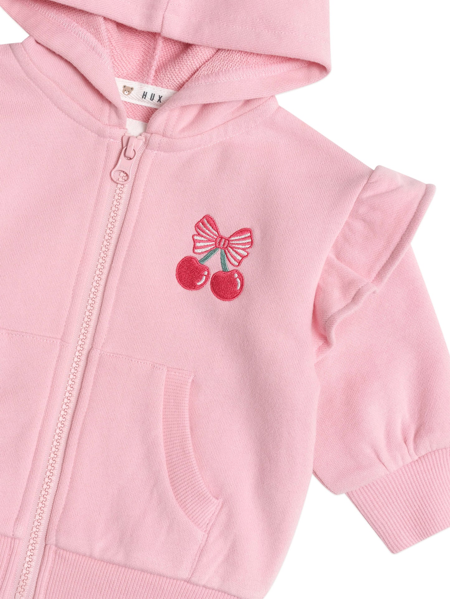 Huxbaby Zip Up Frill Hoodie Apricot