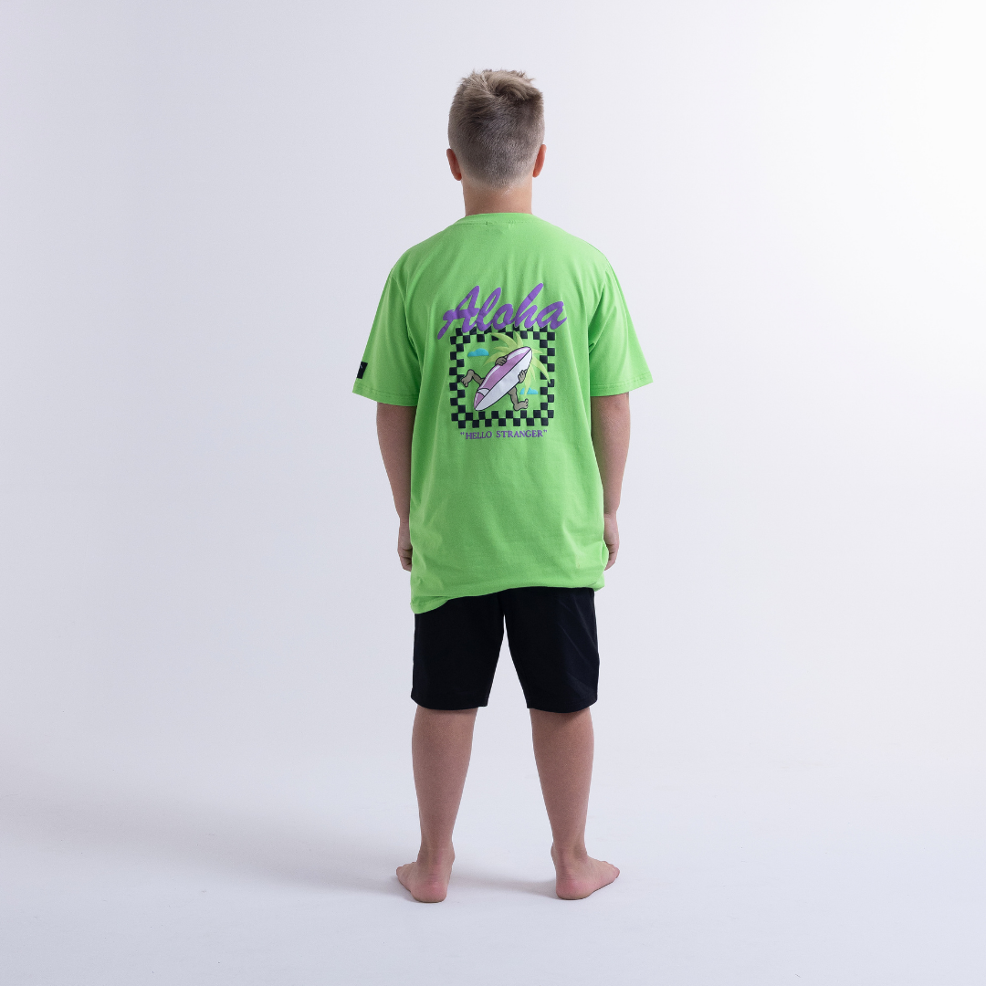 Hello Stranger Aloha Short Sleeve Tee Lime