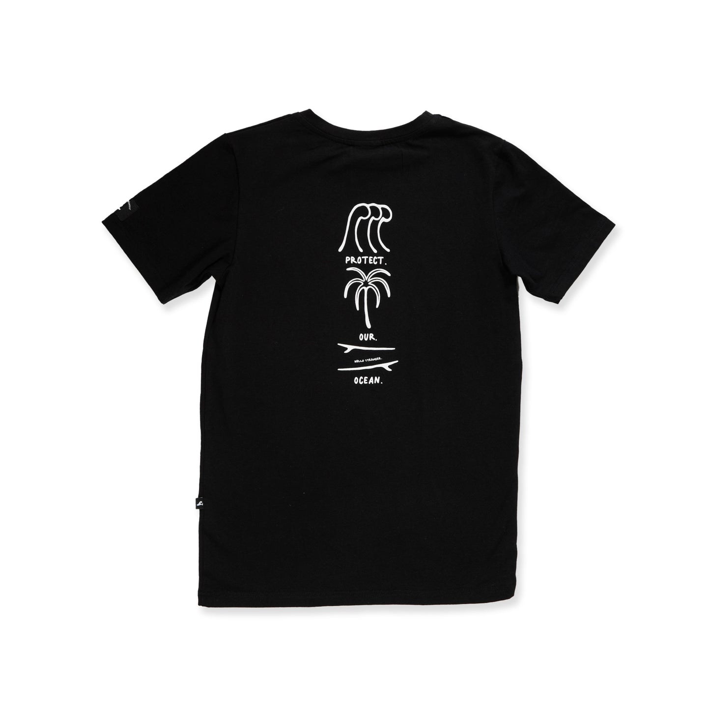 Hello Stranger Protect Our Ocean Short Sleeve Tee Black White