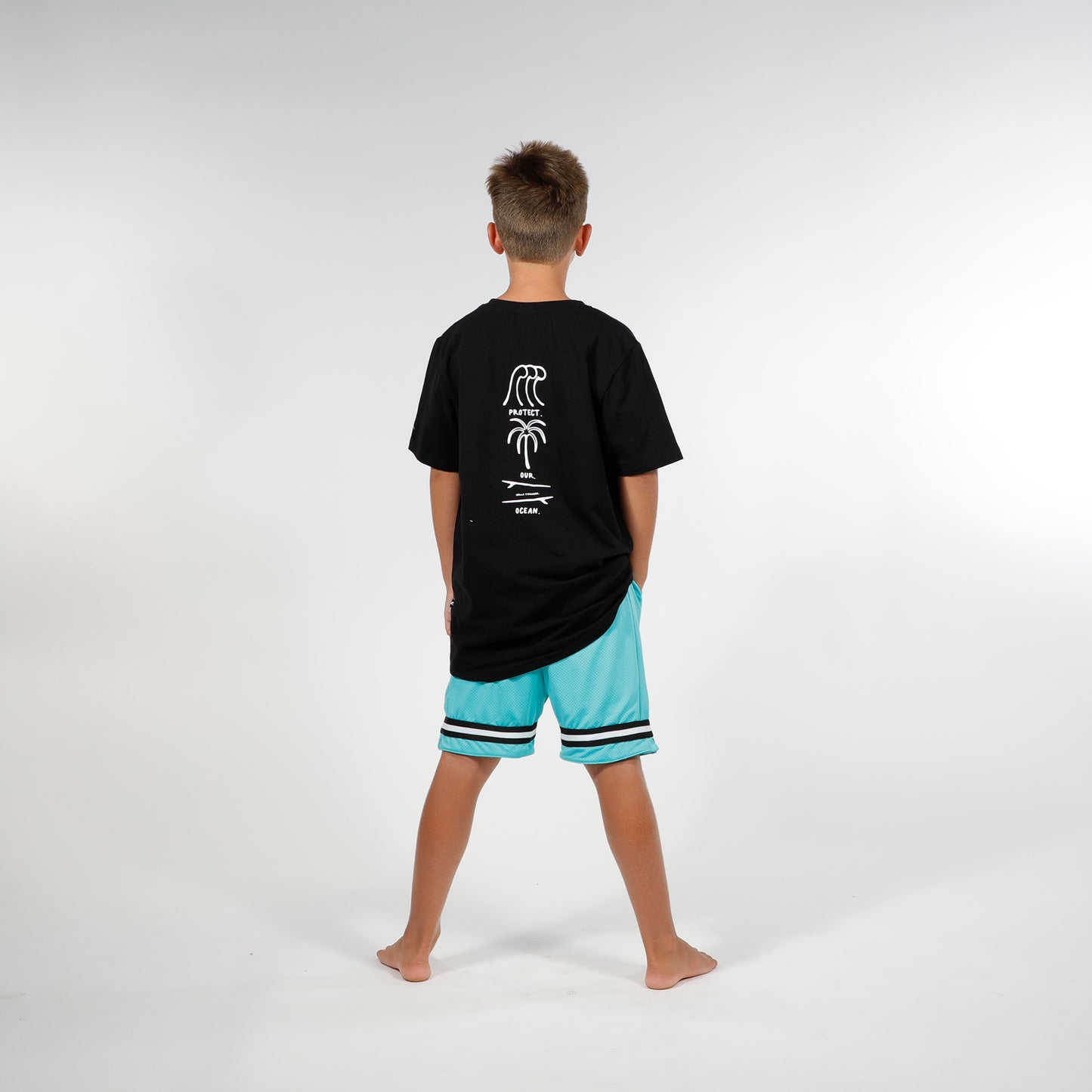 Hello Stranger Protect Our Ocean Short Sleeve Tee Black White