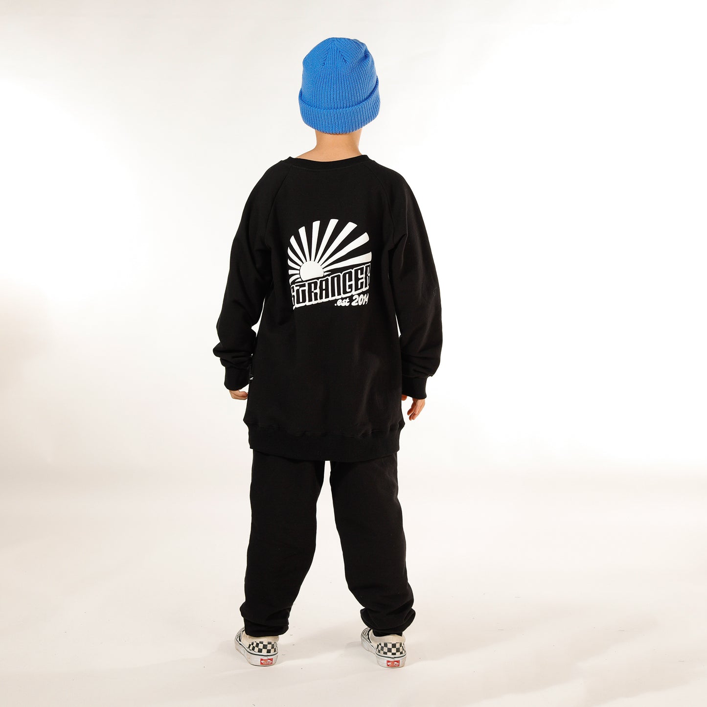 Hello Stranger Raglan Crew Black