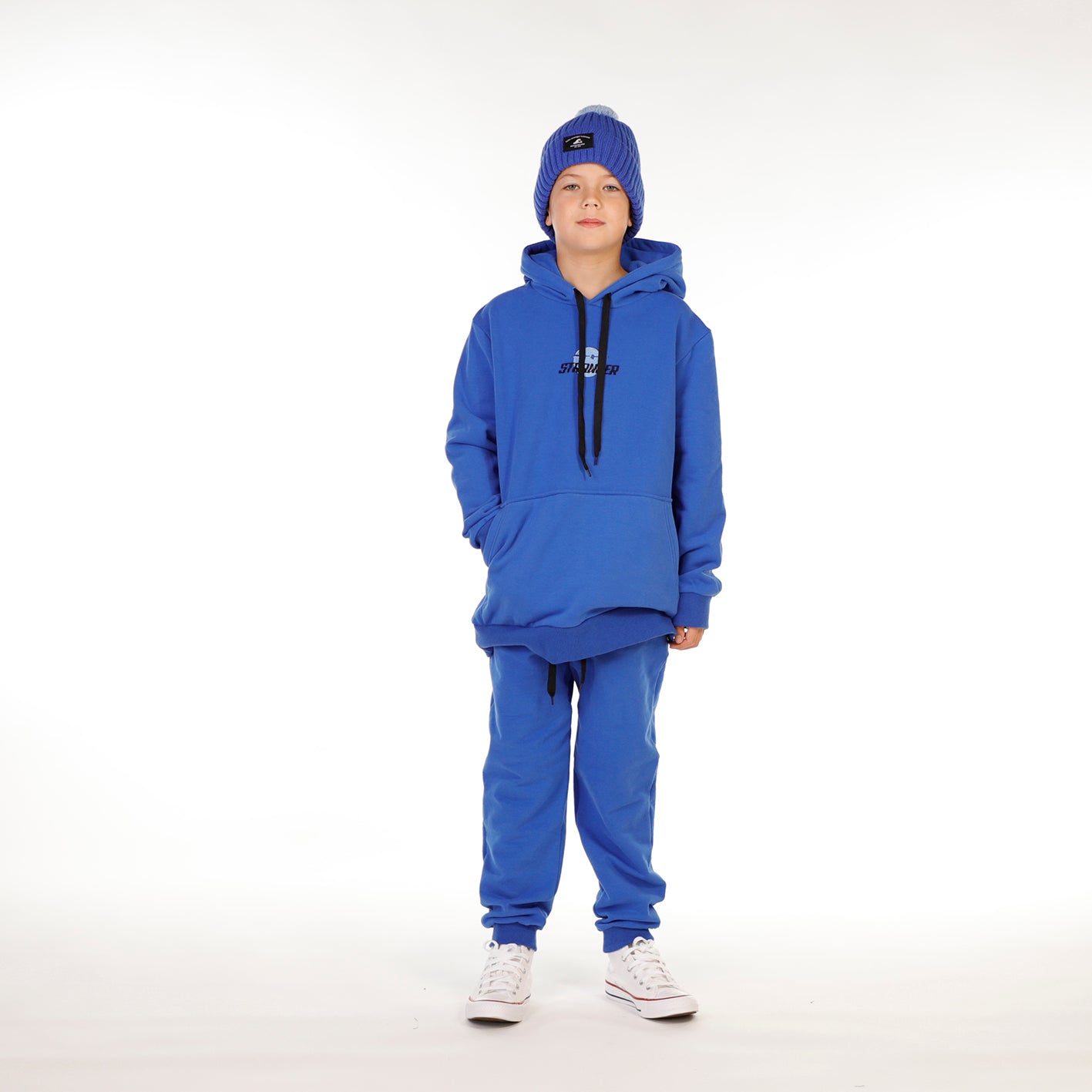 Hello Stranger Smiley Pocket Hood Blue