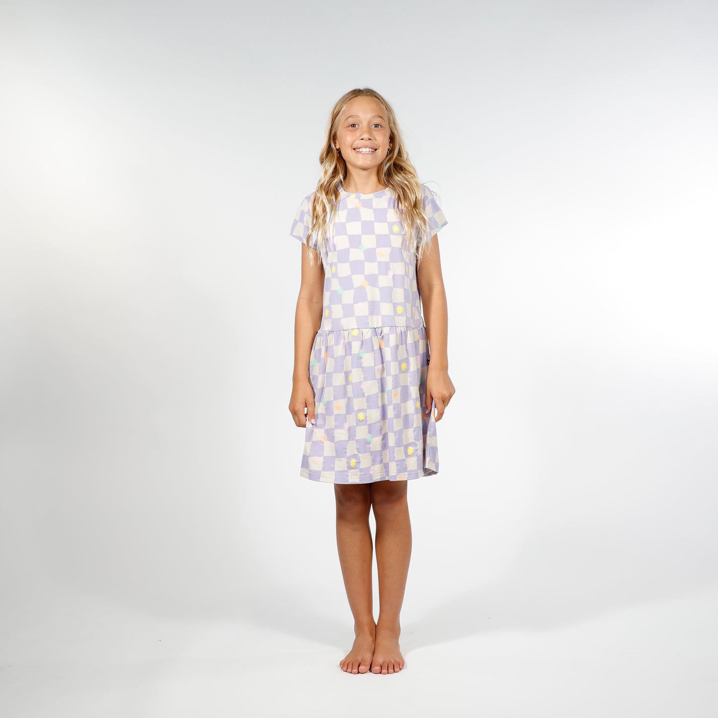 Hello Stranger Palma Dress Purple Check
