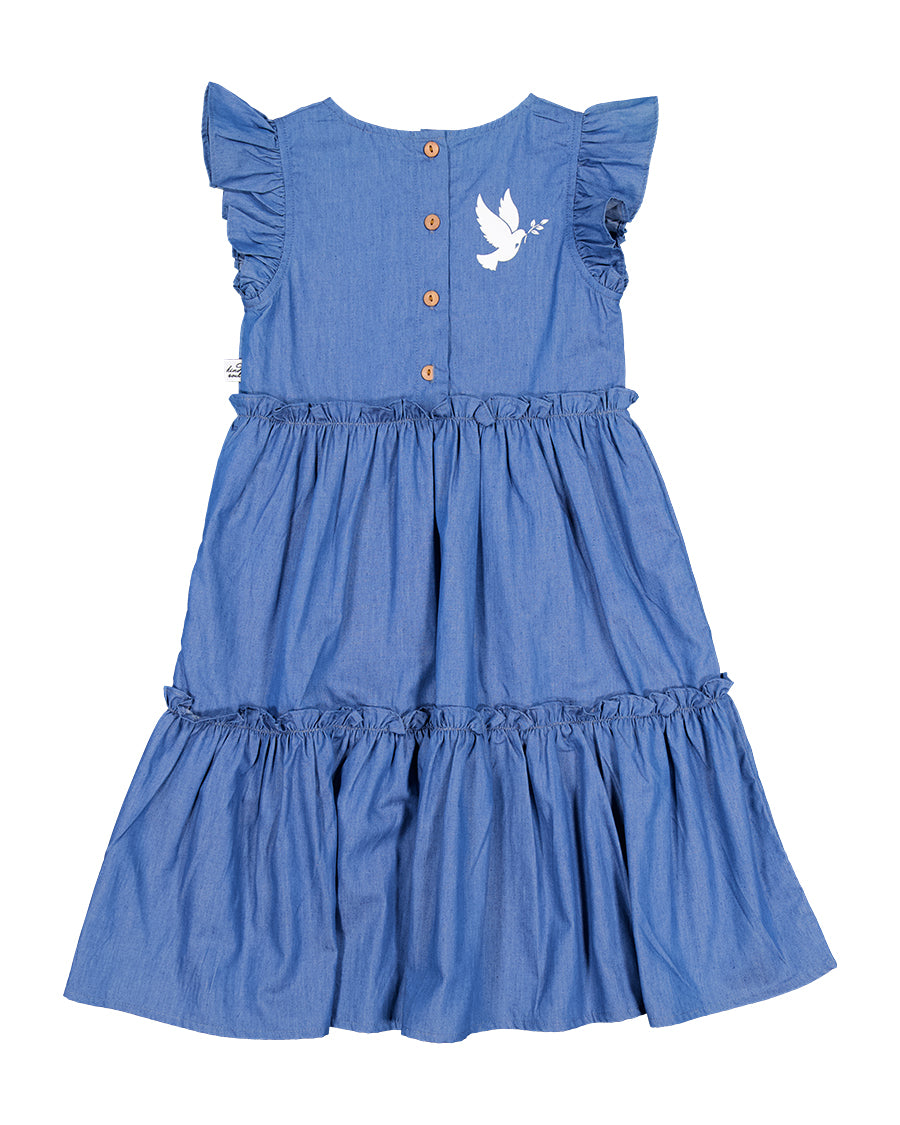 Kissed By Radicool Kids Jasmine Dress in Chambray