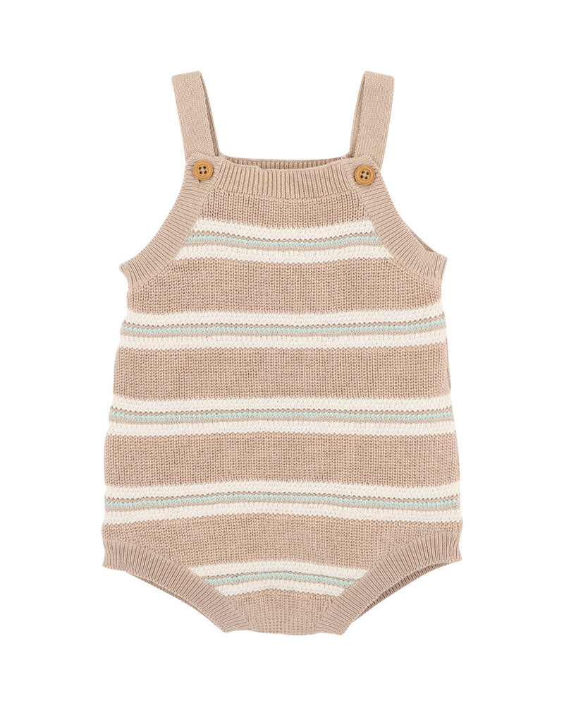 Minihaha Wildlings Stripe Knitted Bodysuit Neutral