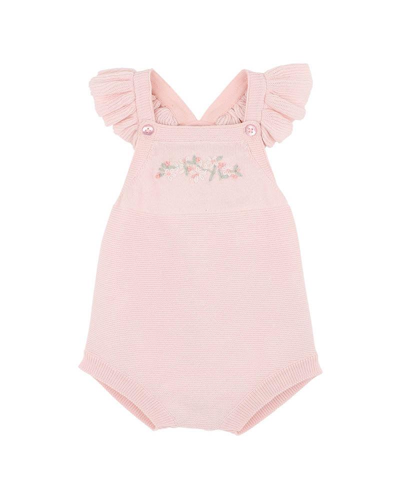 Minihaha Madelyn Hand Embroderie Organic Knitted Bodysuit Pale Pink