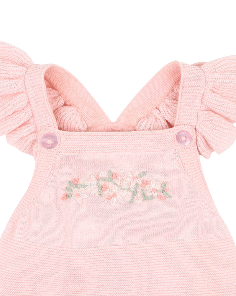 Minihaha Madelyn Hand Embroderie Organic Knitted Bodysuit Pale Pink