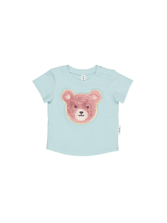 Huxbaby Rainbow Fur Bear T-Shirt - Sky