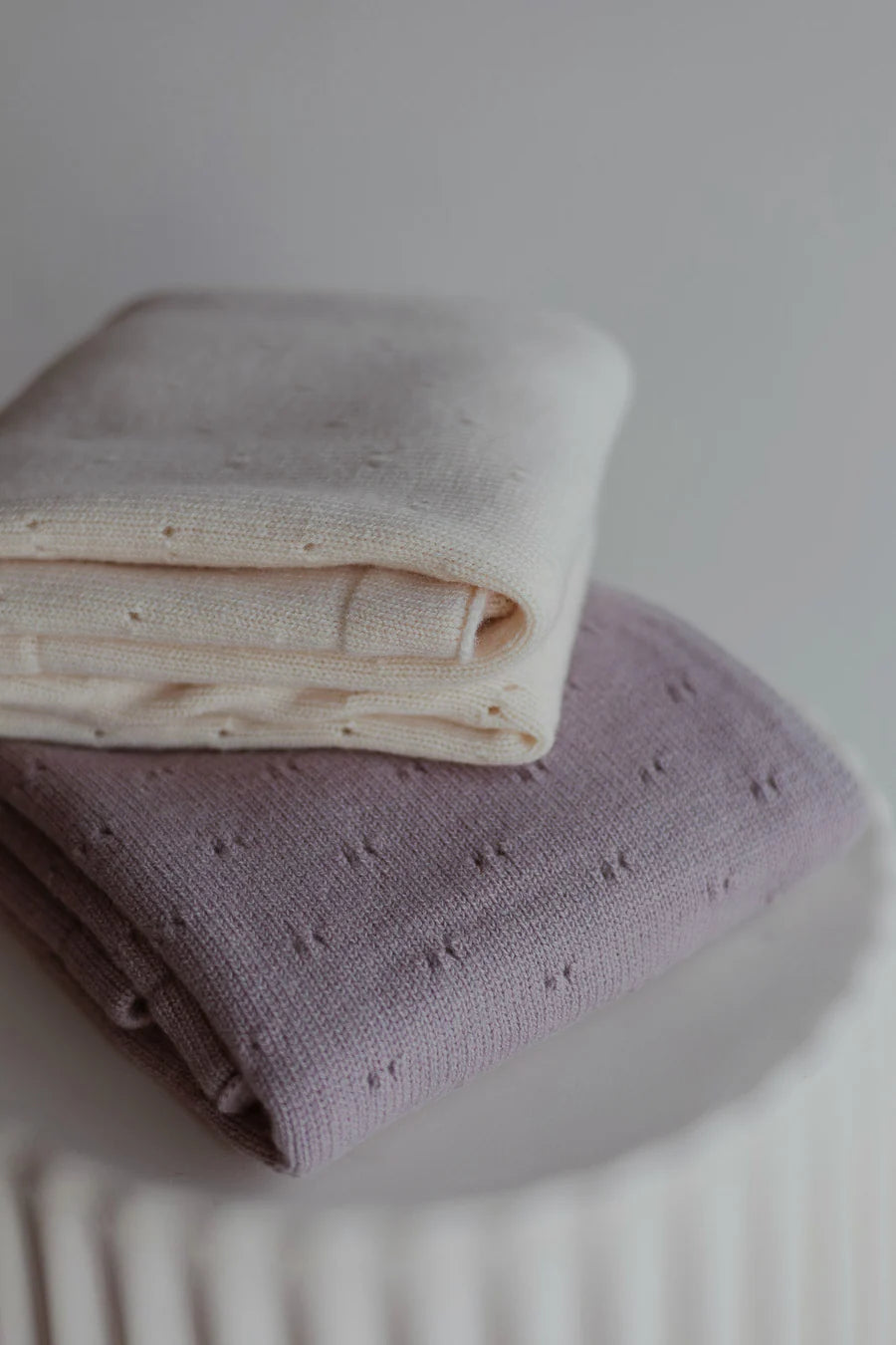 Over the Dandelions Merino Baby Blanket Amethyst