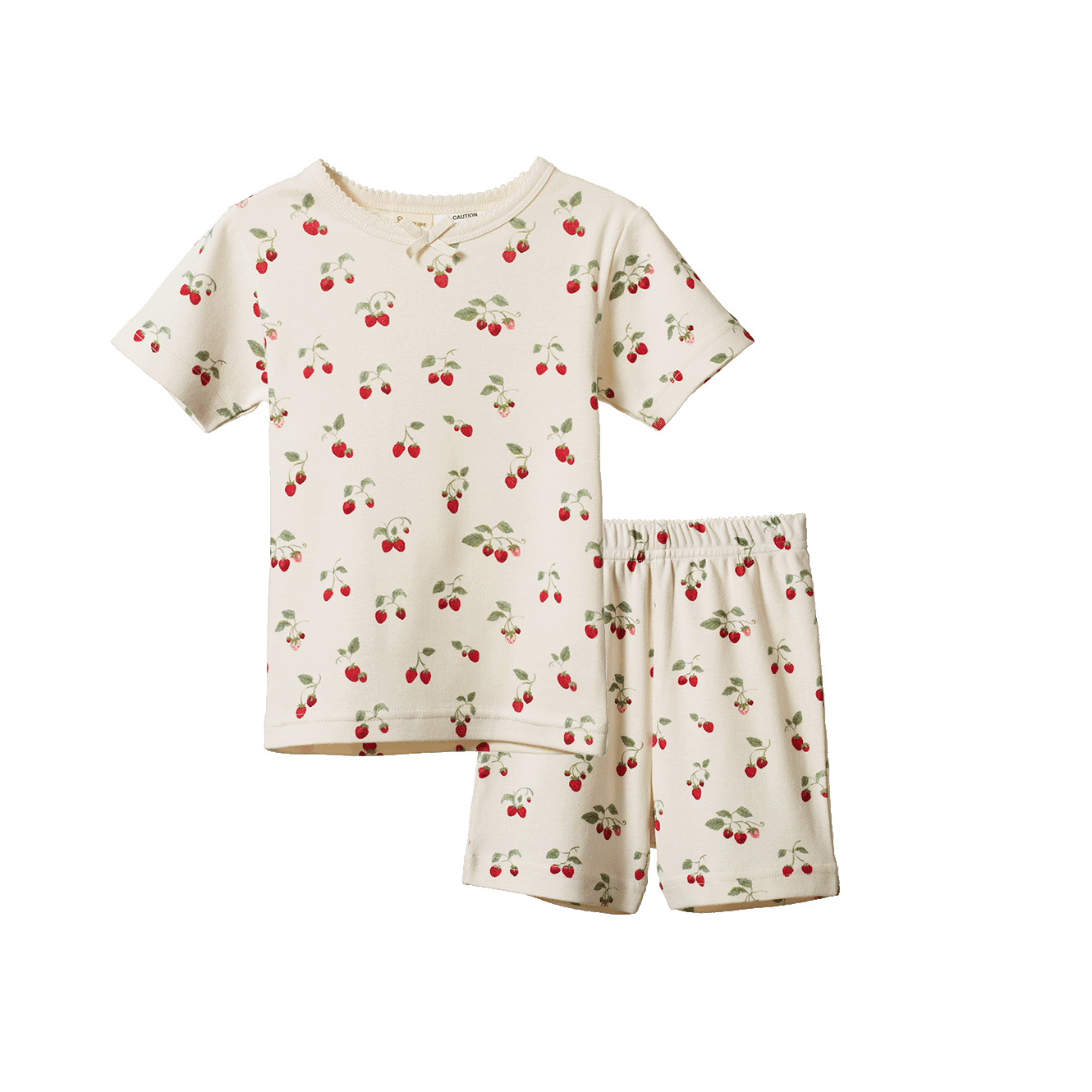 Nature Baby Shortie Pyjama Set Strawberry Blush Print