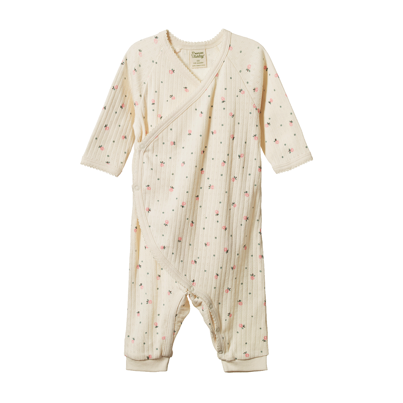 Nature Baby Kimono Stretch & Grow Pointelle Posey Blossom Print