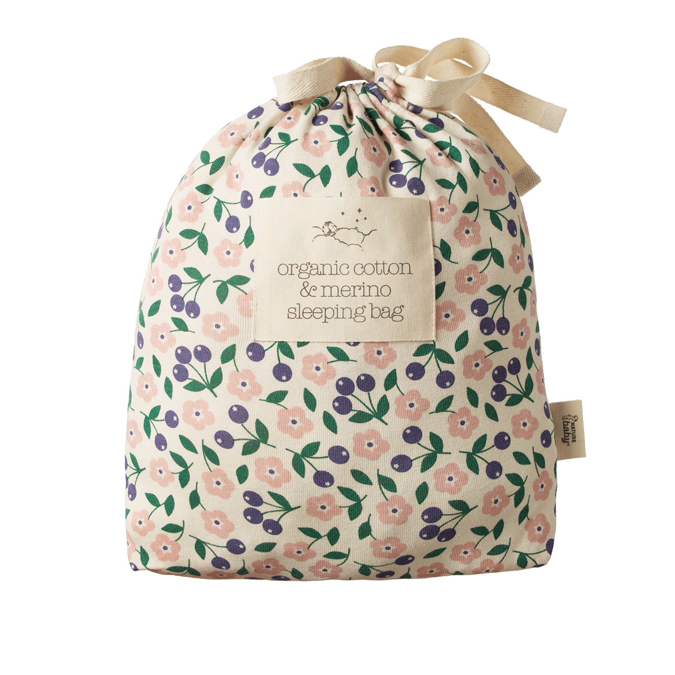 Nature Baby Organic Cotton & Merino Sleeping Bag Grande Briarwood Print
