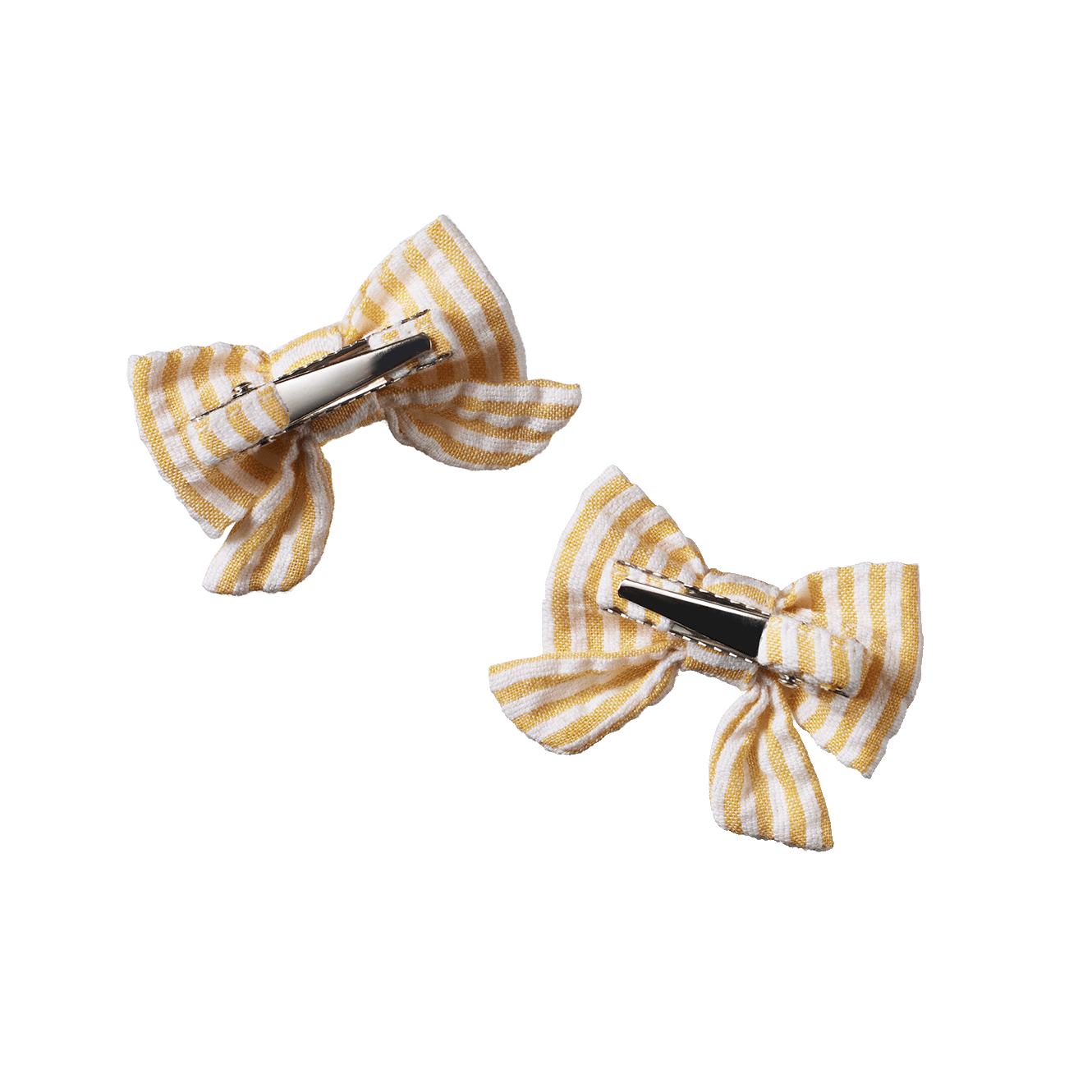 Nature Baby Small Bow Hair Clips Golden Stripe 2pack