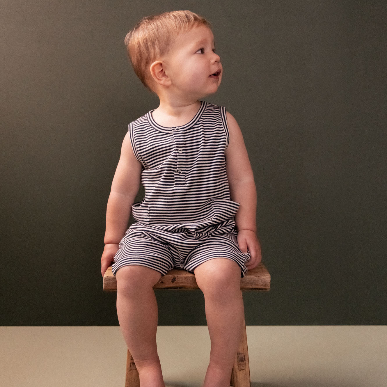 Nature Baby Camper Suit Navy Stripe