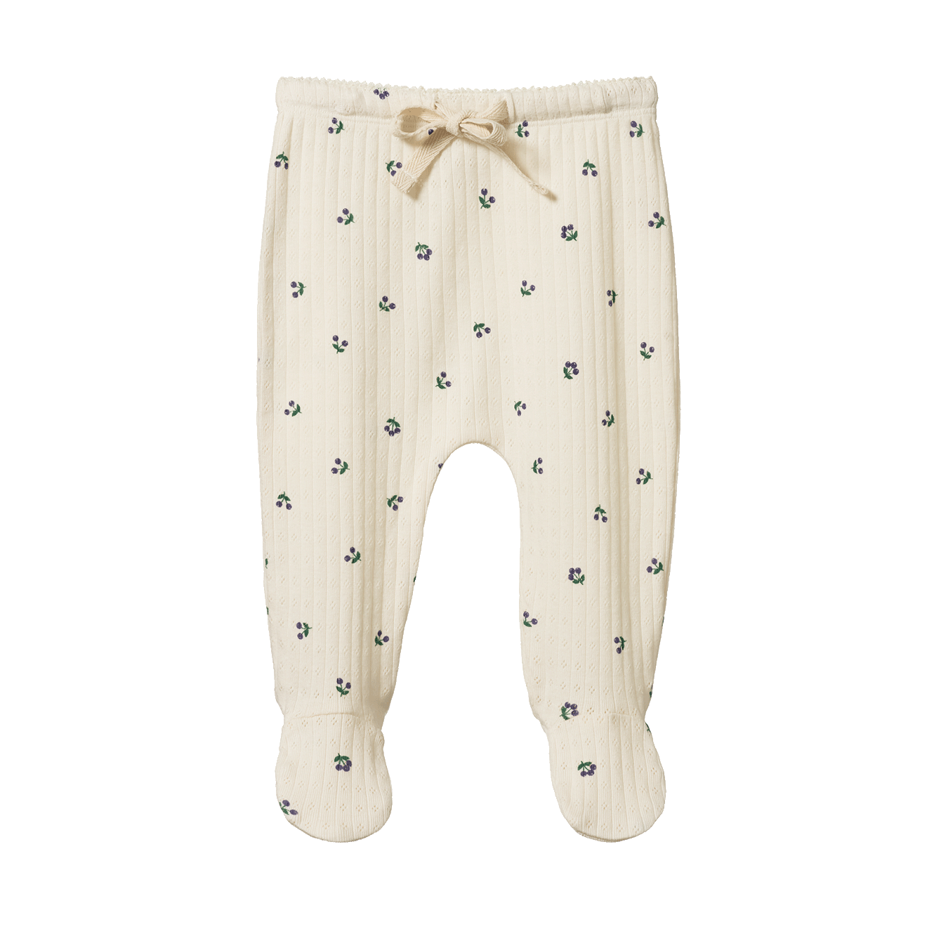 Nature Baby Footed Rompers Pointelle Winter Berry Print