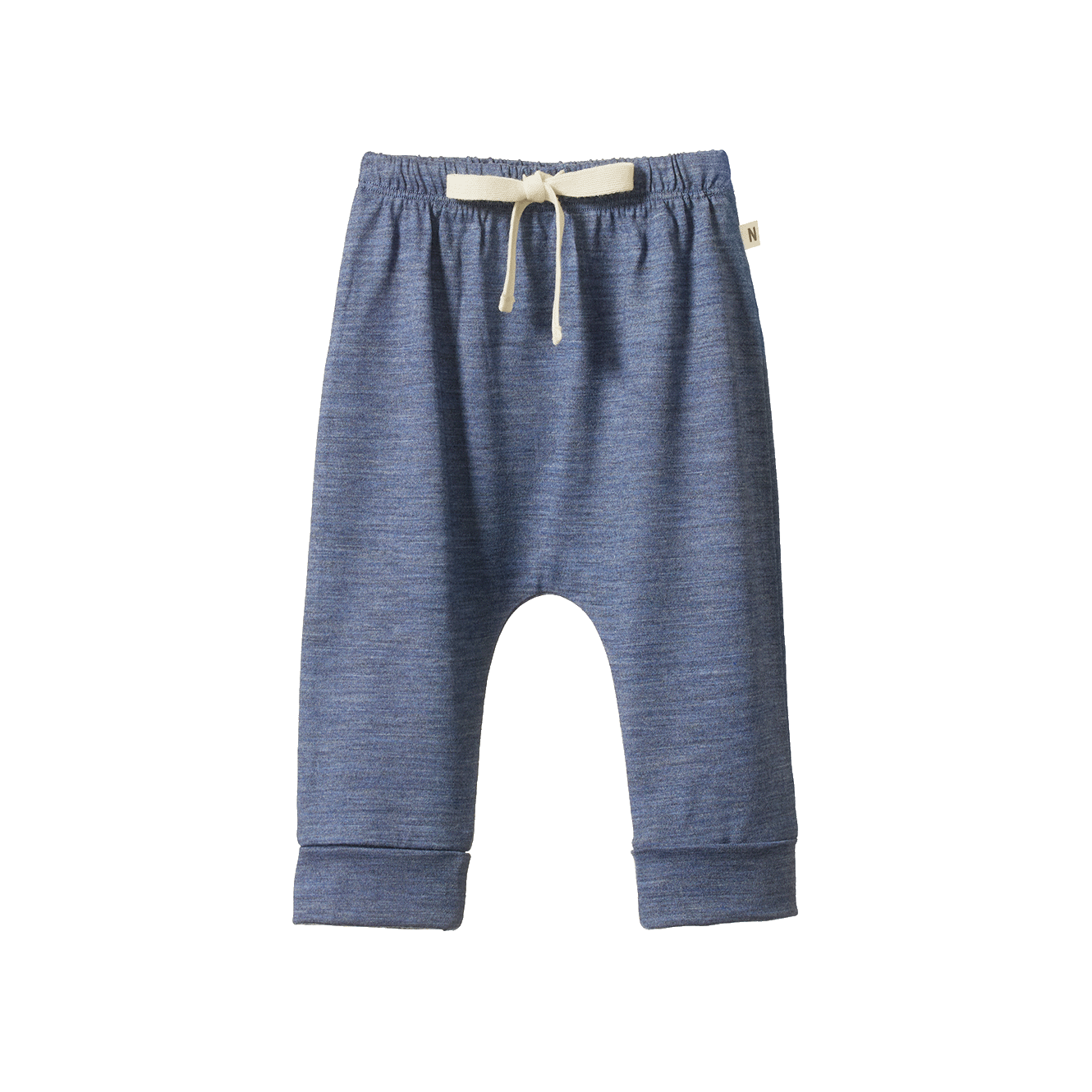 Nature Baby Merino Essential Drawstring Pants Vintage Indigo Marl