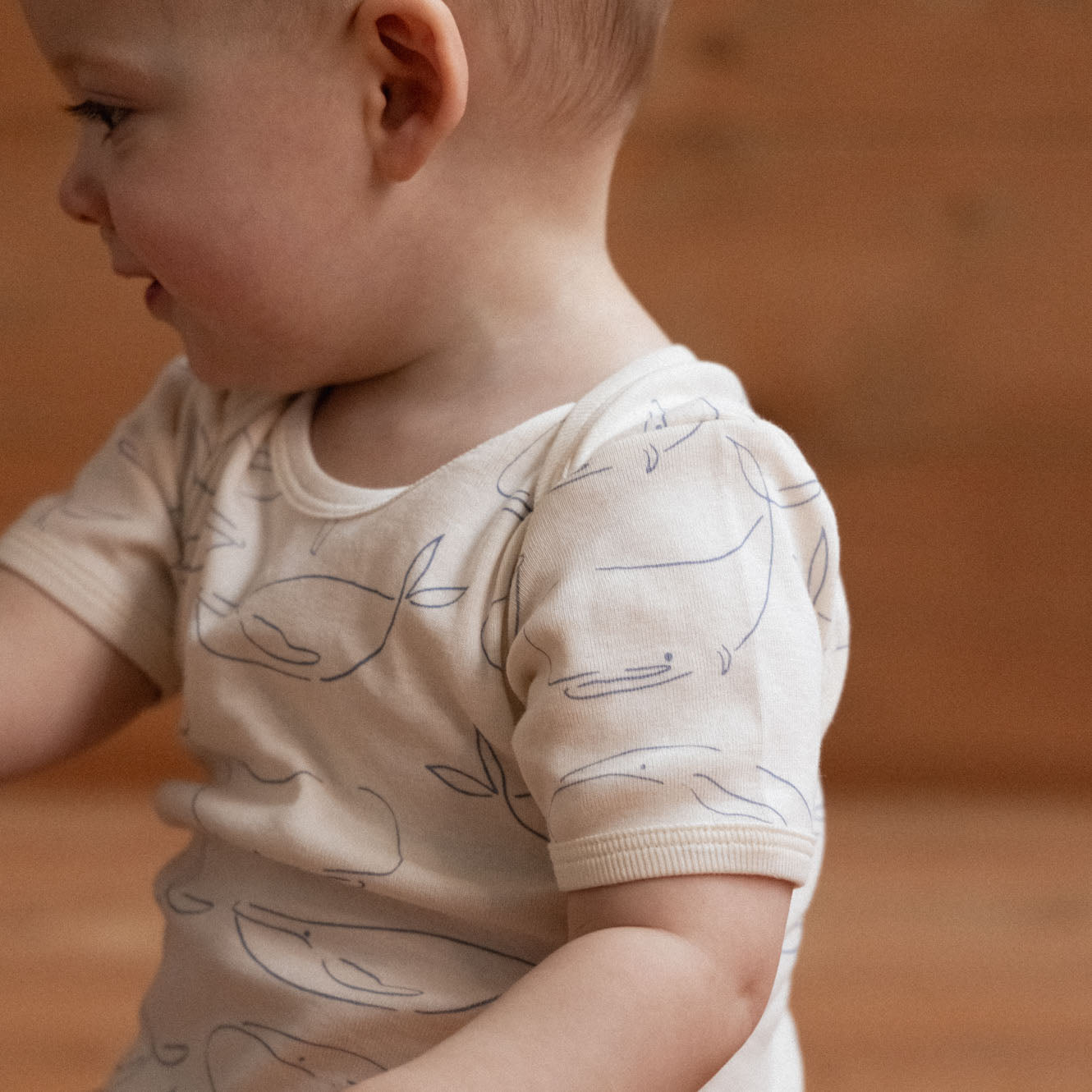 Nature Baby Short Sleeve Bodysuit Whale Print