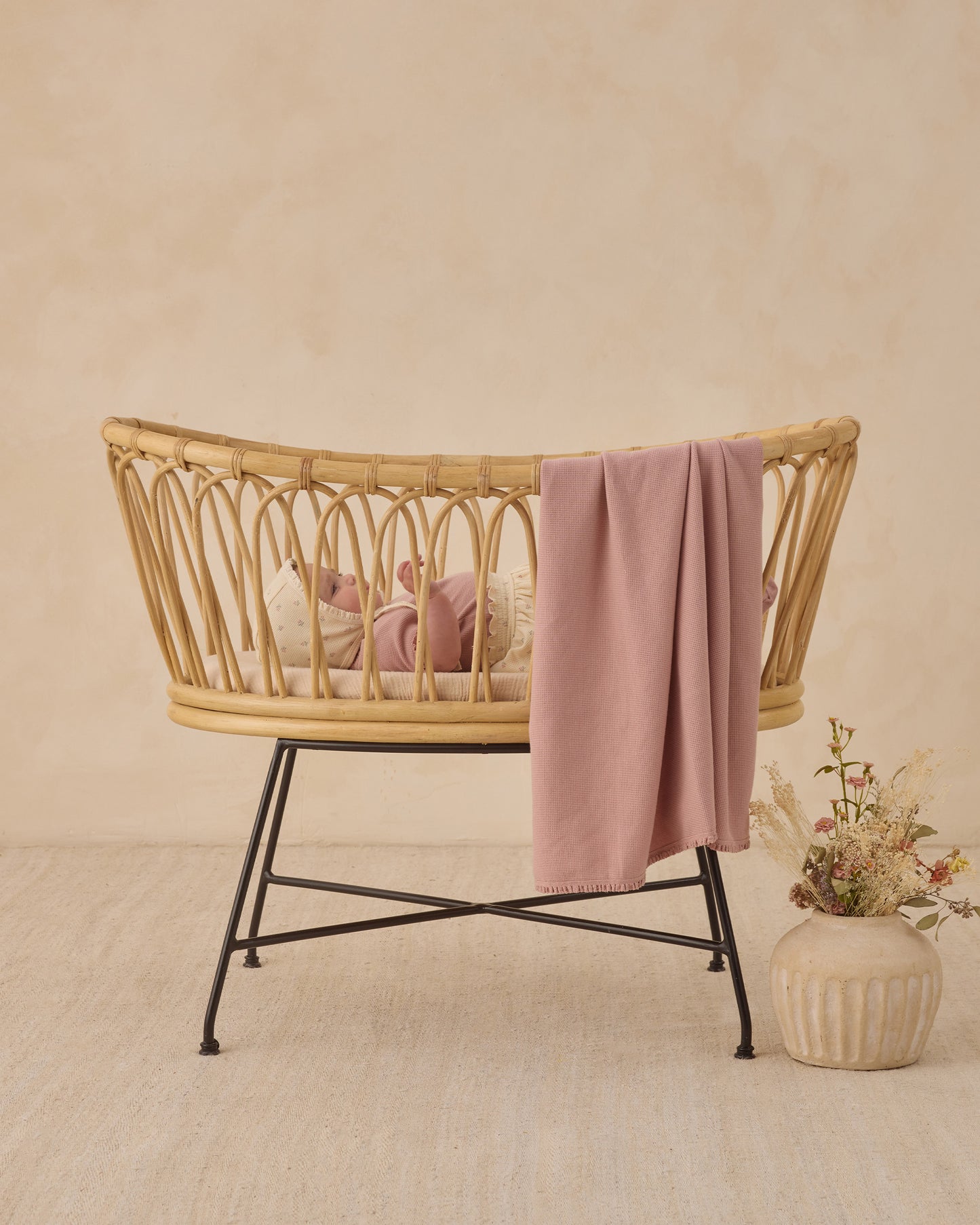 Quincy Mae Waffle Baby Blanket Mauve