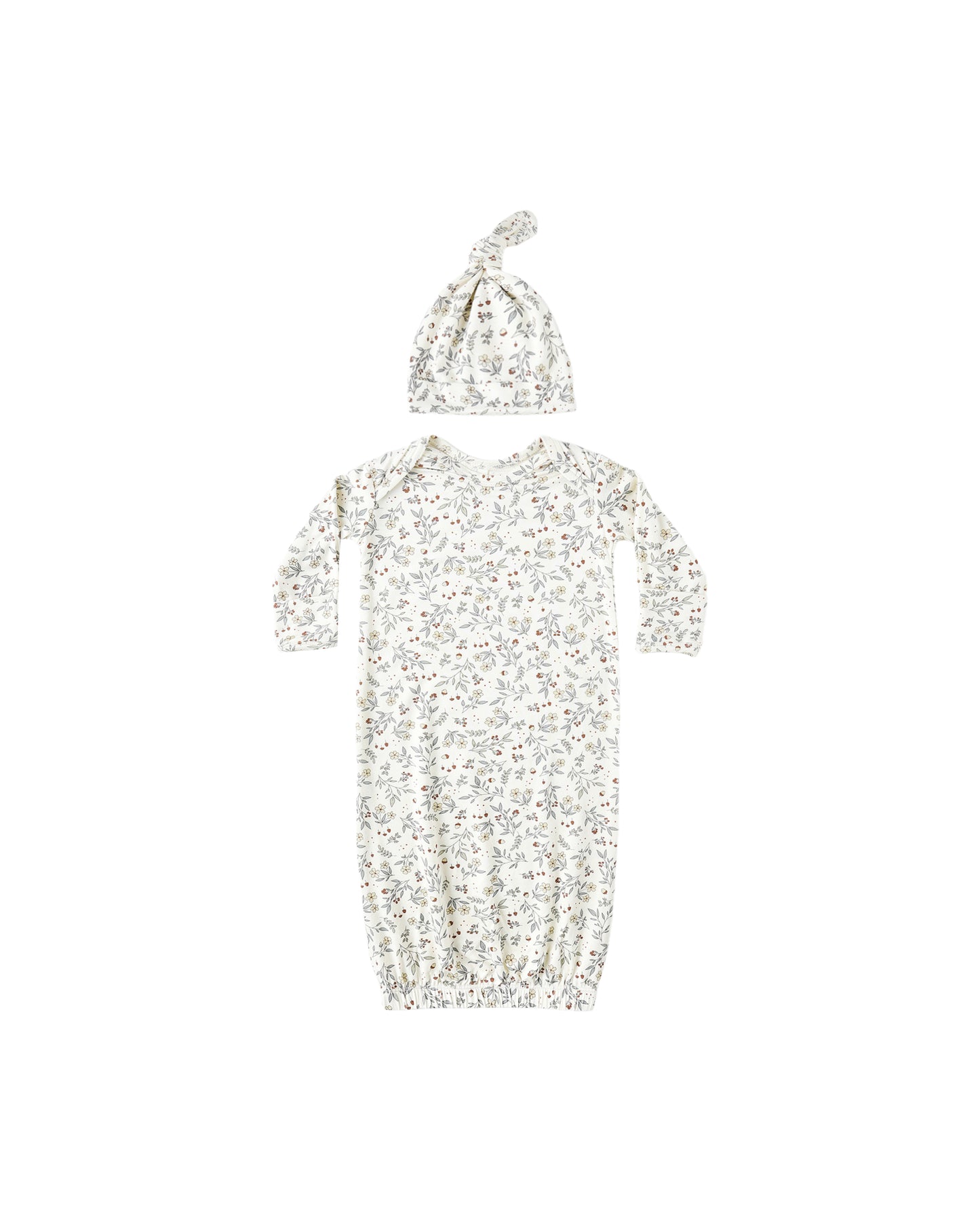 Quincy Mae Bamboo Baby Gown + Hat Set | Woodland*Pre-Order*