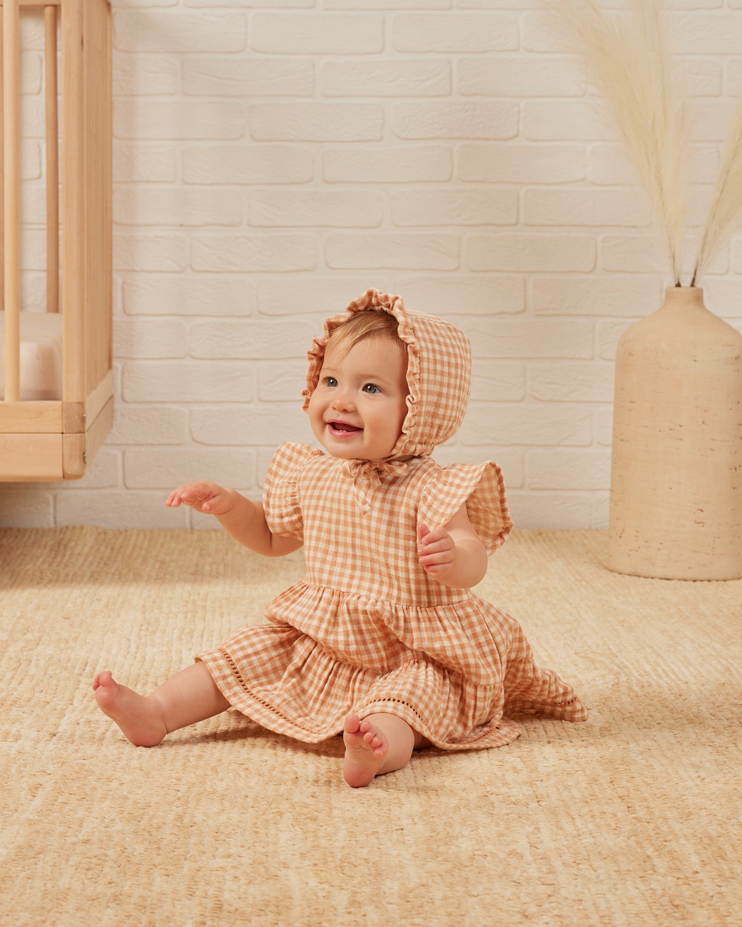 Quincy Mae Lily Dress Gingham Melon
